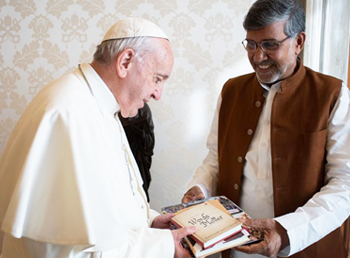 His Holiness Pope Francis extends his full support to our Founder, Nobel Peace Laureate Kailash Satyarthi